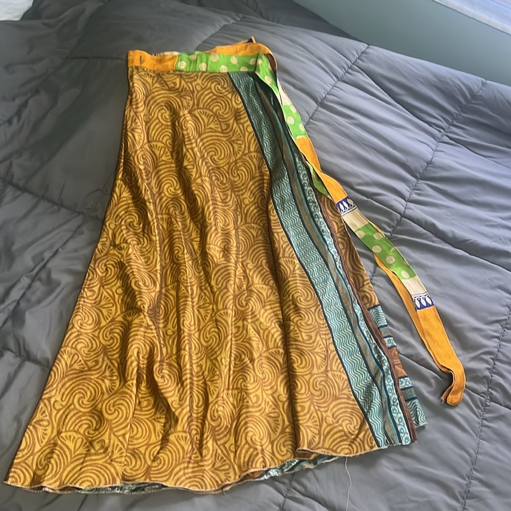 🚨MOVING SALE: Reversible Silky Bohemian Wrap Skirt